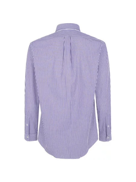 Cămașă Polo Ralph Lauren cu broderie cu dungi violet