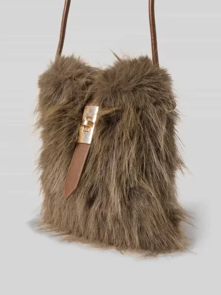 Torba crossbody z obszyciem sztucznym futrem model Lusi' Zabaione
