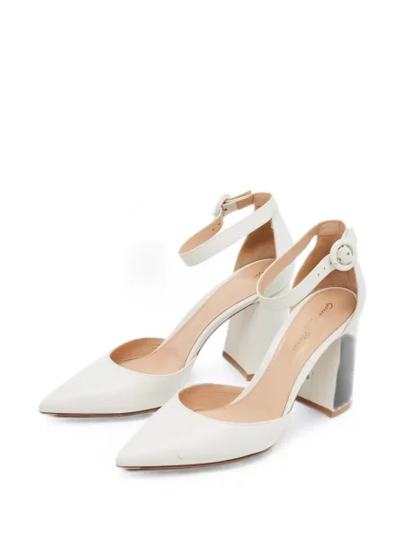 Pantofi cu toc Gianvito Rossi cu bretele alb