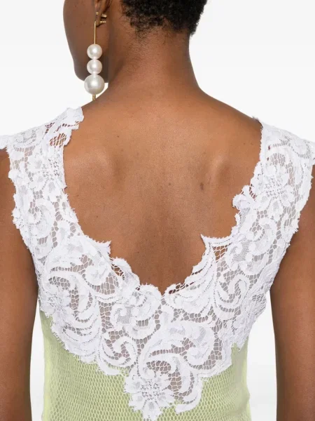 Rochie mini Gemy Maalouf din dantelă de costum alb