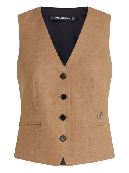 Kamizelka Karl Lagerfeld flanelowa brązowa