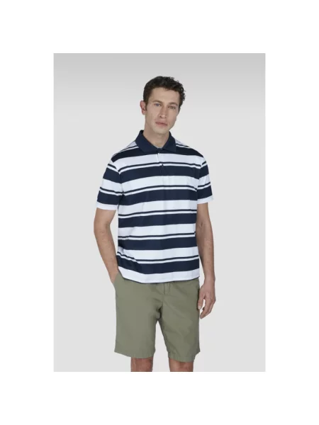 Koszulka polo Paul & Shark pikowana niebieska