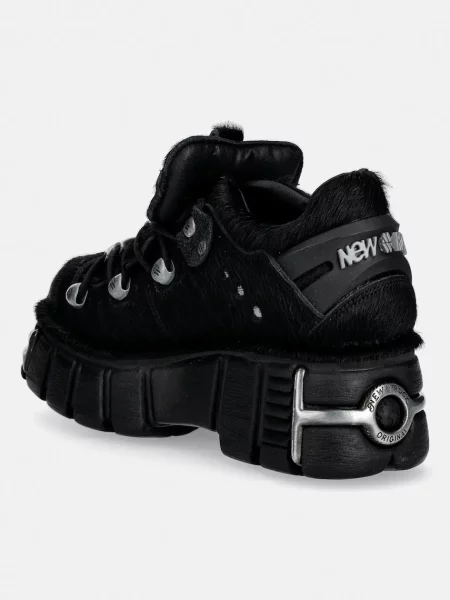 Semišové tenisky New Rock PELO NEGRO TOWER NEGRO ACERO + lateral + p černé