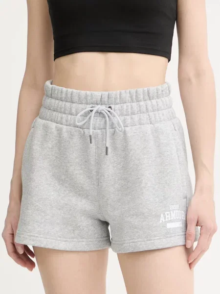 Under Armour teplákové šortky s bavlnou Icon šedé