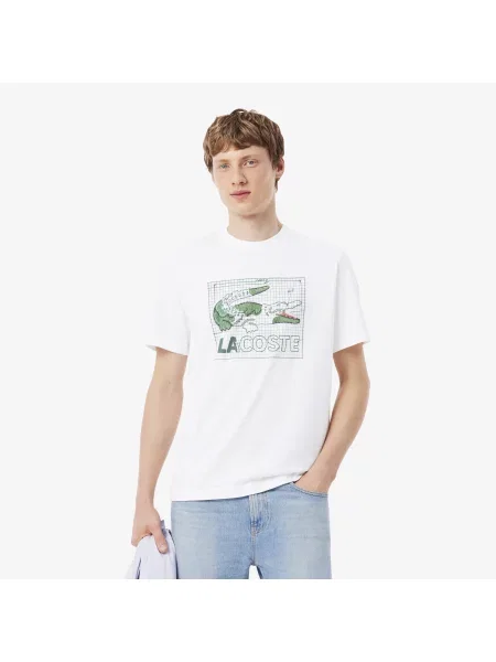 Lacoste T-Shirt Z Nadrukiem biały