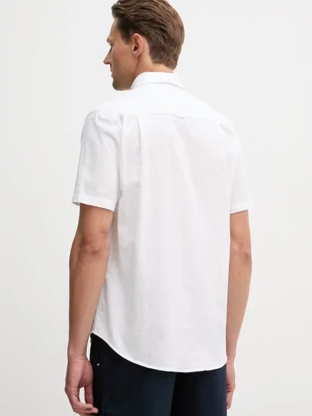 Dětská košile ze směsi lnu U.S. Polo Assn. LINEN BLEND SS bílá