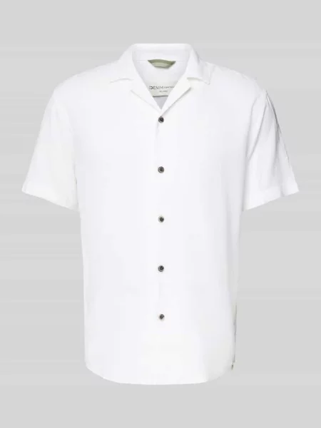 Koszula casualowa o kroju relaxed fit z mieszanki i lnu Tom Tailor Denim biała