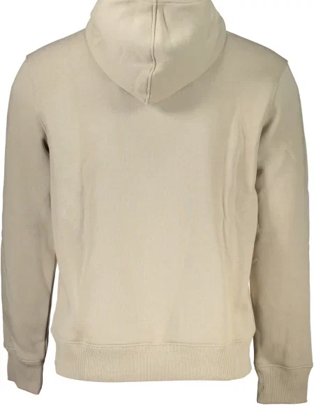 Bluza z kapturem Calvin Klein z kapturem z nadrukiem beżowa