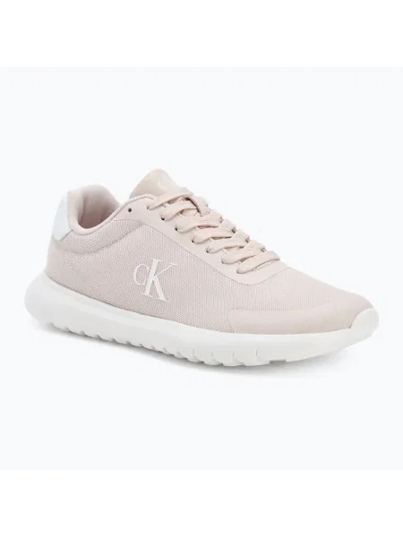 Sneakerși Calvin Klein plasă de cristal alb