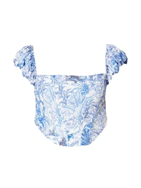 Trendyol Bluză / negru / alb albastru