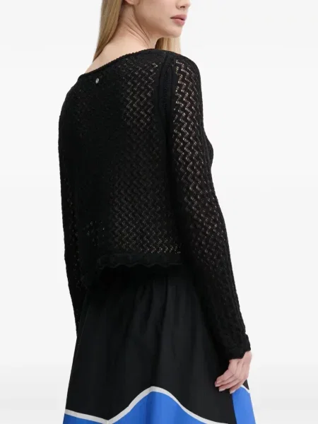 Pulover Desigual cu decolteu în V negru