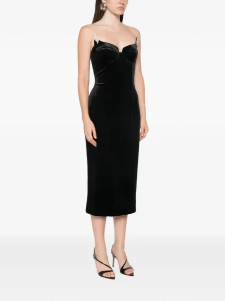 Rochie midi Adamaris fără bretele negru