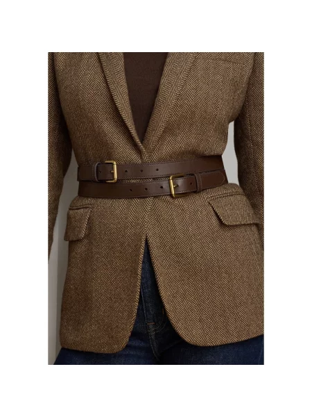 Pasek Ralph Lauren skórzany brązowy