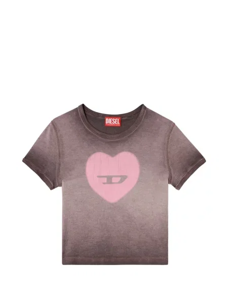 Tricou Diesel cu motiv cu inimi violet