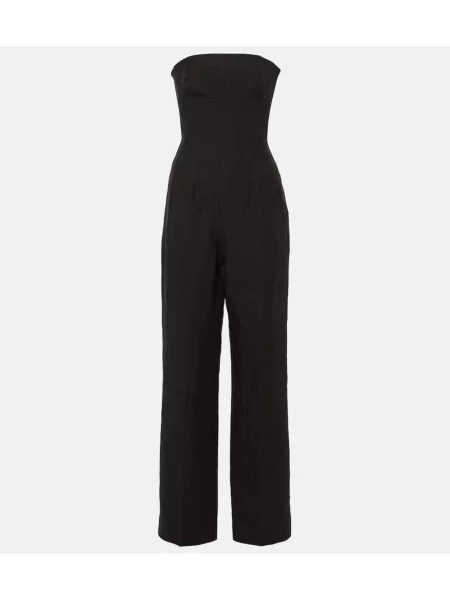 Lniany kombinezon Tove czarny