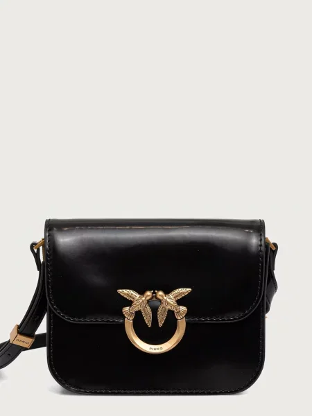 Pinko geantă crossbody pentru femei din piele negru