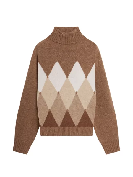 Pulover Ballantyne cu model argyle maro