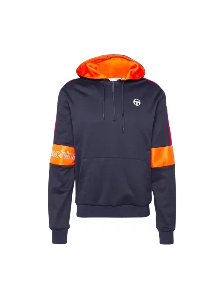 Bluza z kapturem Sergio Tacchini z kapturem z logo niebieska