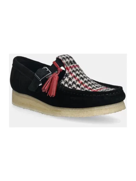 Clarks Originals mokasyny Wallabee T Bar na płaskim czarny