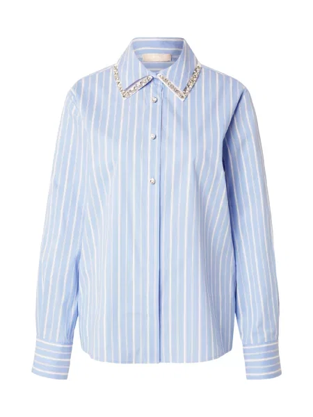 Liu Jo Bluza CAMICIA svetlo modra / črna bela