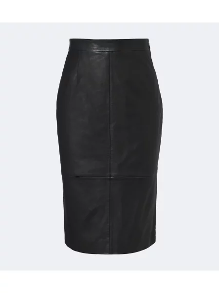 Fustă tip creion Altuzarra din piele de căprioară negru