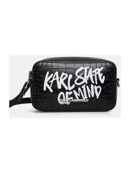 Karl Lagerfeld Jeans torebka crossbody z imitacji skóry czarna