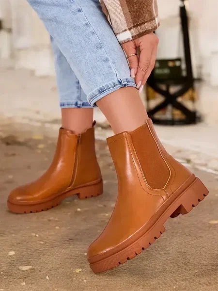 Botine Resti din piele maro