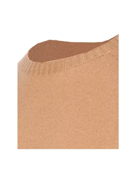 Sweter Twinset z kaszmiru z okrągłym dekoltem beżowy