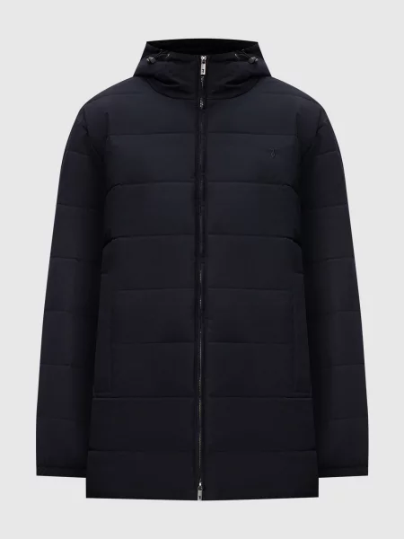 Стеганая куртка Trussardi с вышивкой синяя