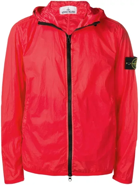 Ветровка Stone Island с качулка камъни червено