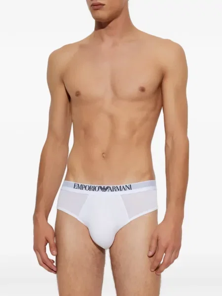 Chiloți multipac Emporio Armani cu autograf alb