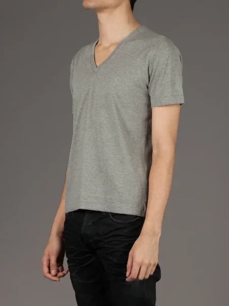 Tricou Side Slope cu decolteu în V gri