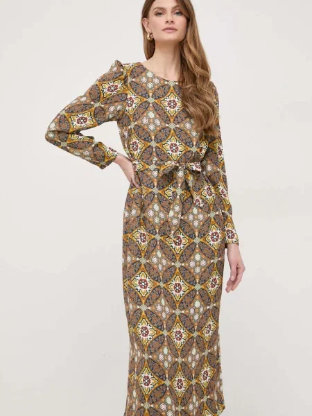 Weekend Max Mara rochie midi evazati galben