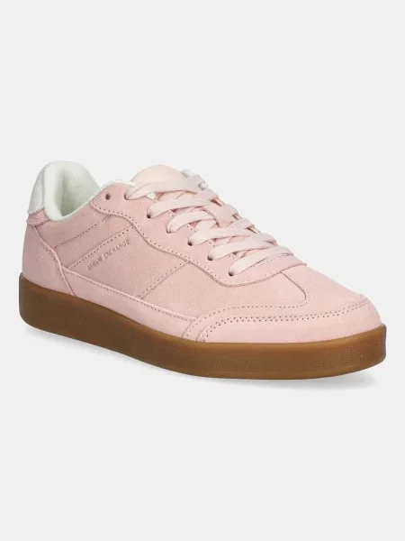 Armani Exchange sneakers din piele intoarsă femei roz