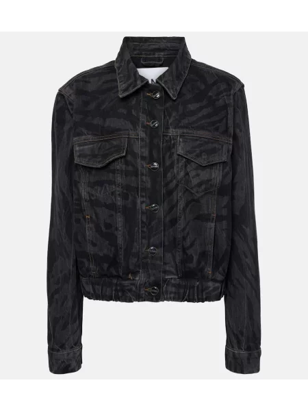 Geacă de blugi Ganni cu imagine negru