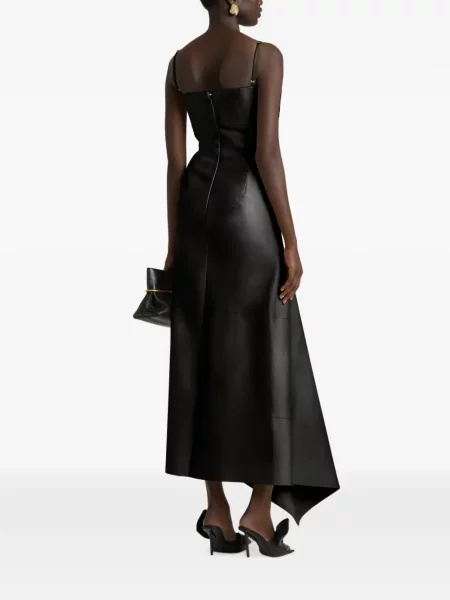 Rochie Givenchy cu funde din piele negru