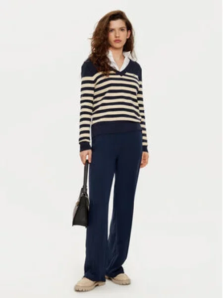 Tommy Hilfiger Kalhoty z materiálu Tmavomodrá