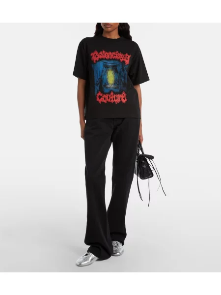Tricou Balenciaga cu imagine negru