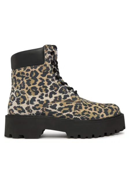 Tommy Jeans Trzewiki Tjw Platform Cheetah Boots beżowy