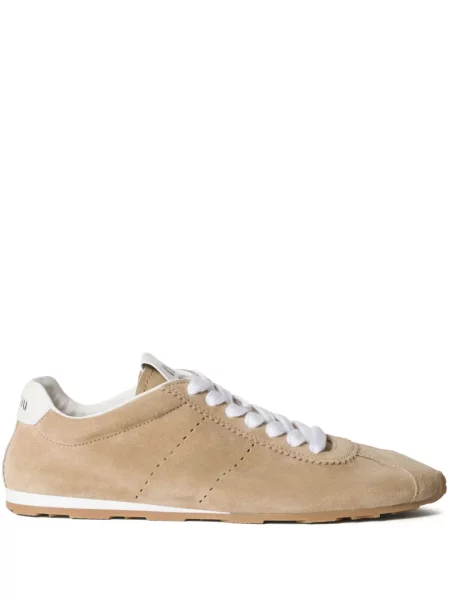 Sneakerși Miu Miu din piele de căprioară