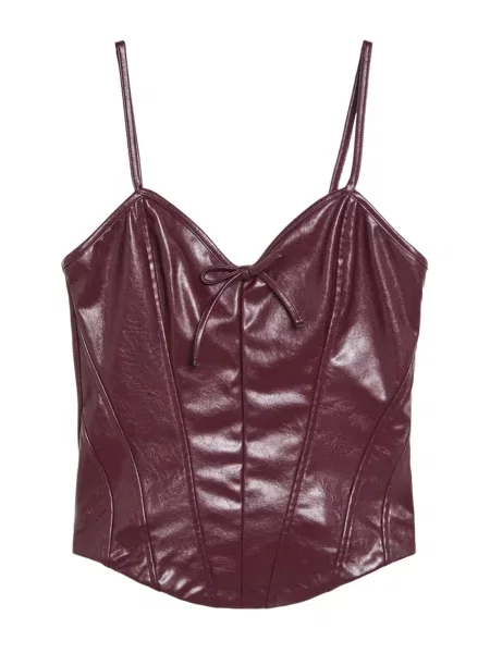 Bershka Top vínovo červená