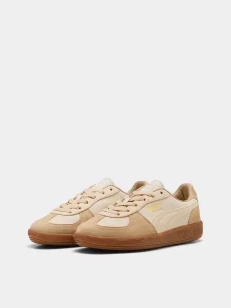 Кожаные кеды Puma бежевые