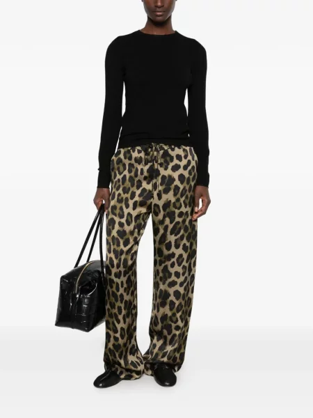 Pantaloni Imperial cu imagine cu model leopard verde