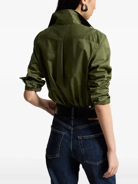 Hálós kockás pólóing Polo Ralph Lauren nyomtatás fekete