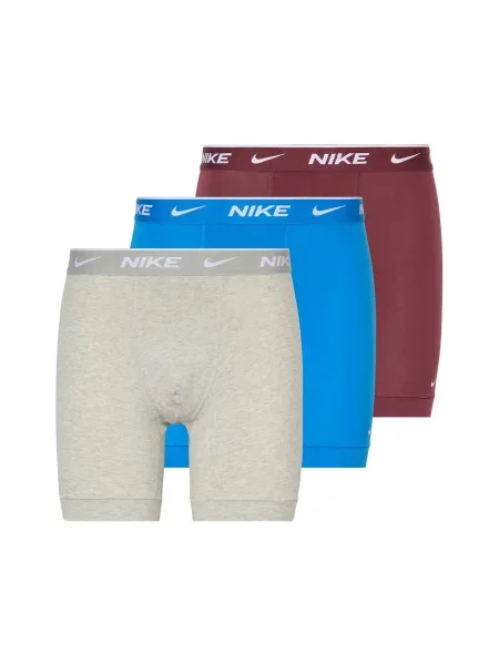 NIKE Boxeri azur / gri deschis / roșu bordeaux alb