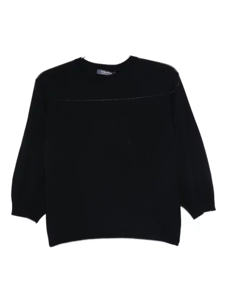 Top S Max Mara wełniany niebieski