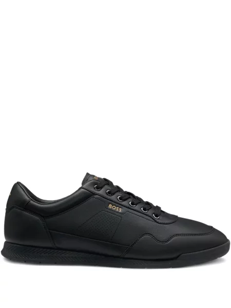 Sneakerși Boss din piele negru