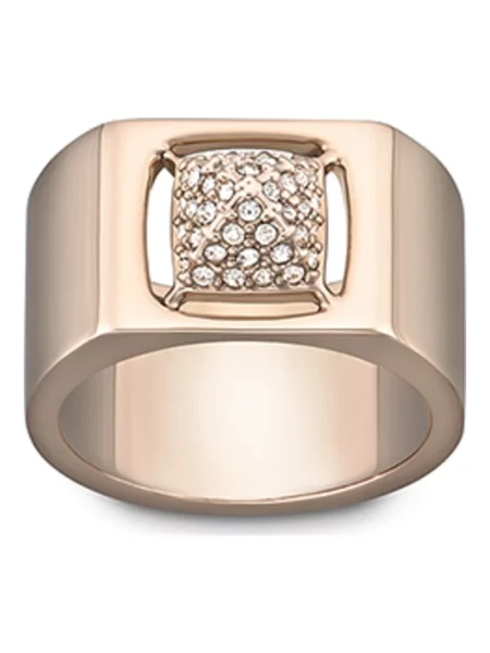 Lniany pierścionek Swarovski różowy