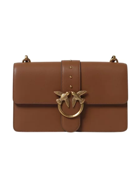 Torebka skórzana Pinko skórzana klasyczna brązowa