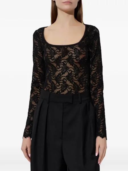 Body Loveshackfancy din dantelă negru